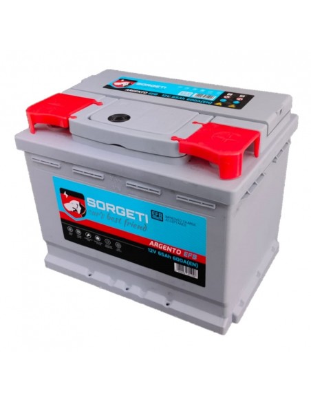 Baterie auto 65Ah Sorgeti Argento EFB Start-Stop 242x175x190 600A 12V - Sorgeti.ro