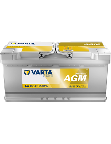 Baterie auto 105Ah Varta Dynamic AGM Start-Stop 393x175x190 950A 12V 1 - Sorgeti.ro