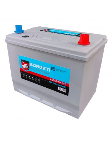 Baterie auto 70Ah Sorgeti Argento Asia EFB Start-Stop 260x173x220 660A 12V, polaritate normala - Sorgeti.ro