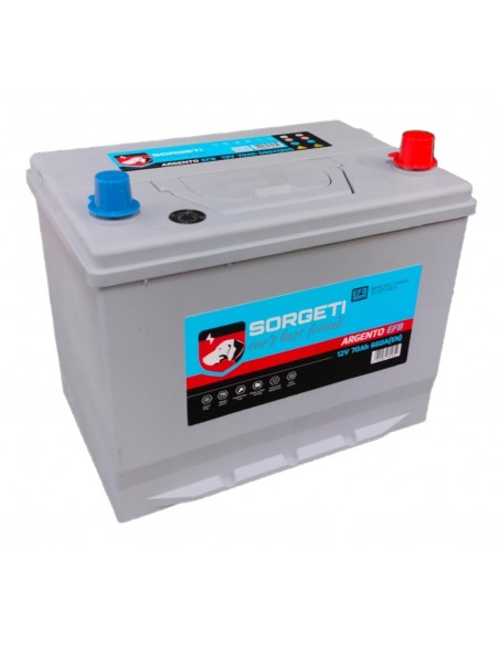 Baterie auto 70Ah Sorgeti Argento Asia EFB Start-Stop 260x173x220 660A 12V, polaritate normala - Sorgeti.ro