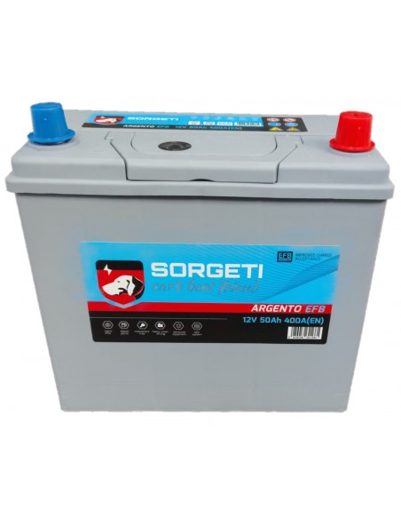 Baterie auto 50Ah Sorgeti Argento Japan EFB Start-Stop 237x134x225 400A polaritate normala - Sorgeti.ro