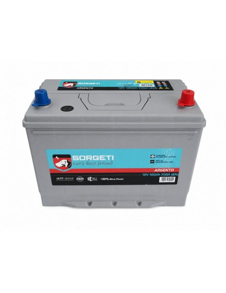 Baterie auto 100Ah Sorgeti Argento Asia 306x175x220 700A 12V, polaritate normala - Sorgeti.ro