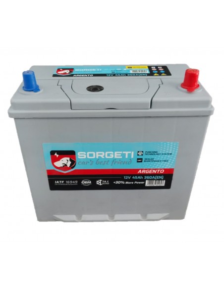 Baterie auto 45Ah Sorgeti Argento Japan 237x128x225 360A 12V, polaritate normala - Sorgeti.ro