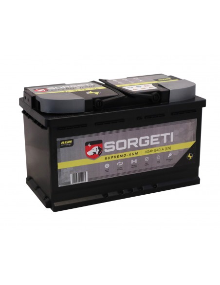 Baterie auto SORGETI Supremo AGM Start & Stop 80Ah - Sorgeti.ro